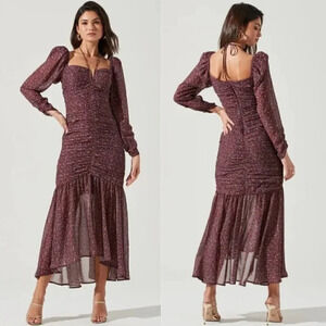 NEW Astr the Label Athena Floral Long Sleeve Maxi Dress, Size XS
